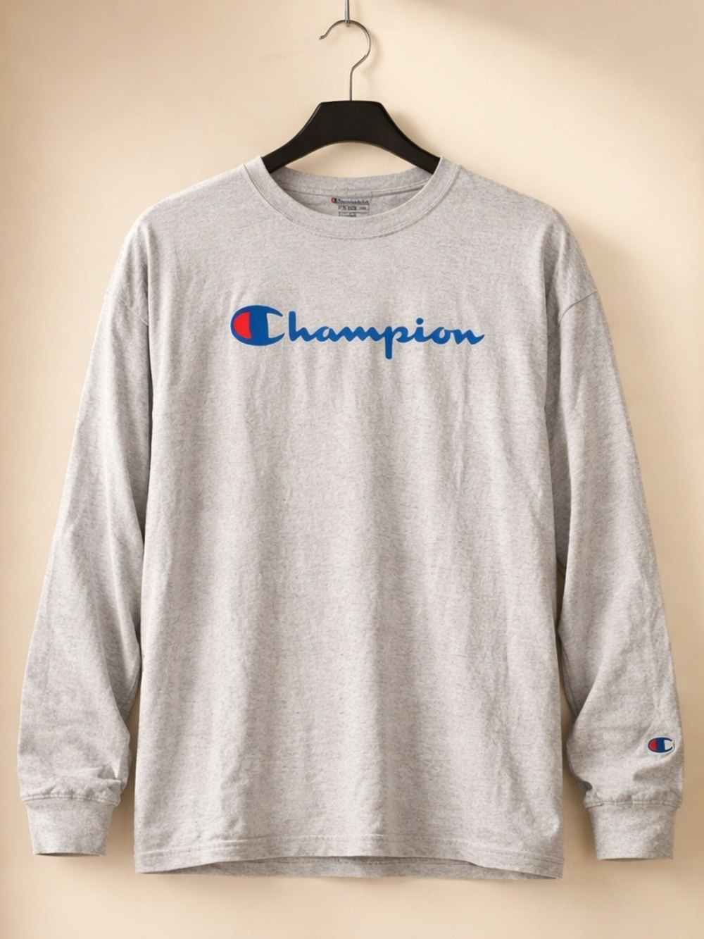 Champion Gray Long Sleeve Logo Tee